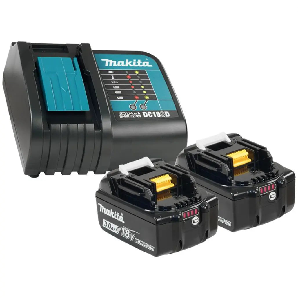 MAKITA T-04363 - 18V 3.0AH STARTER KIT, BATTERIES BL1830B (2) RAPID CHARGER DC18SD (1) MAKITA