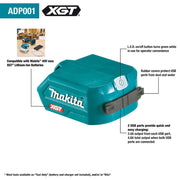 MAKITA ADP001G - 40V Max XGT Cordless USB Power Source Adapter - Tool Only
