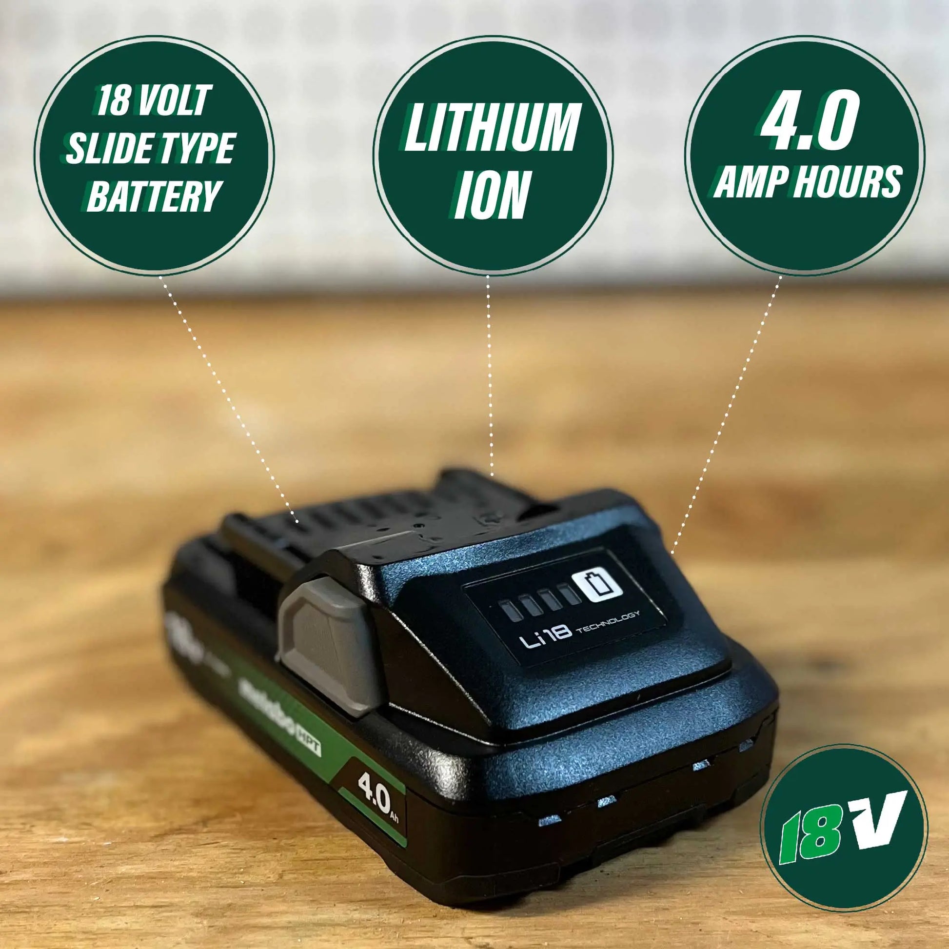 METABO BSL1840M - 18 Volt 4.0Ah Lithium Ion Battery with Fuel Indicator METABO