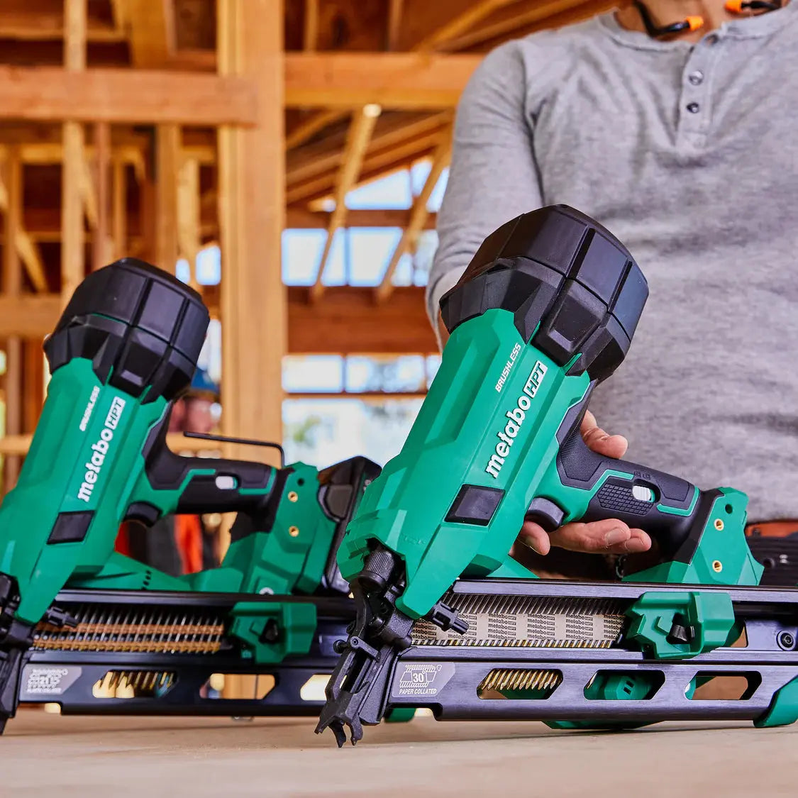 METABO HPT NR1890DCAM 18V MultiVolt Cordless 30° 3-1/2" Paper Tape Framing Nailer METABO