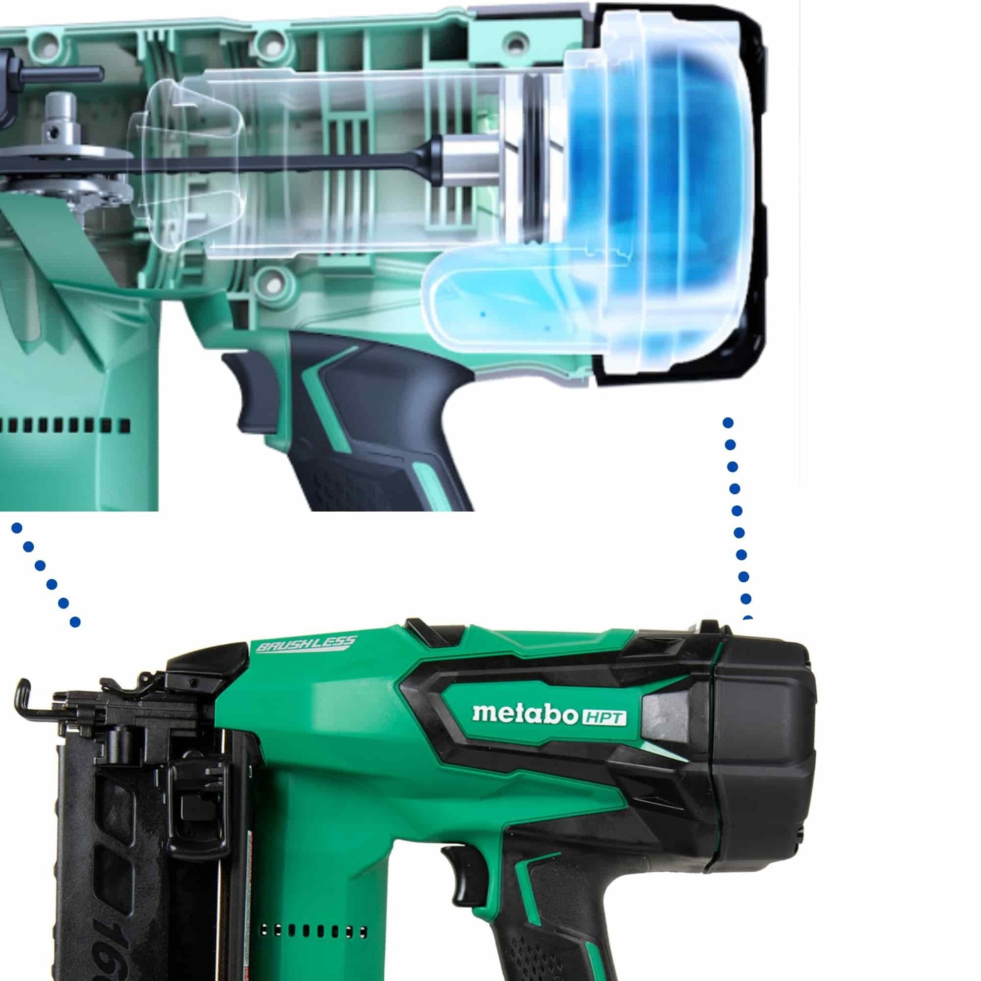 METABO Li-Ion NT1865DM 16 Gauge Straight Cordless Finish Nailer, 1 METABO