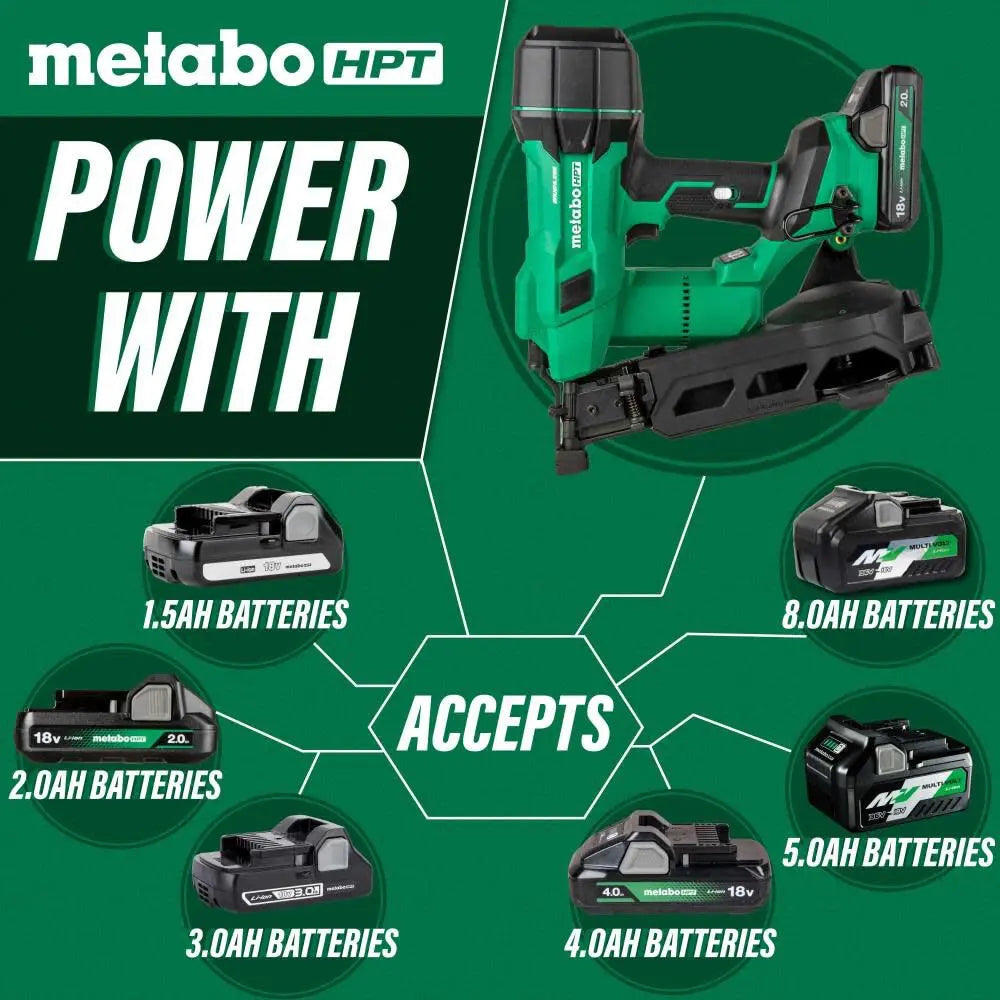 METABO NV1845DAM - 18V MultiVolt 1-3/4" Coil Roofing Nailer Kit METABO