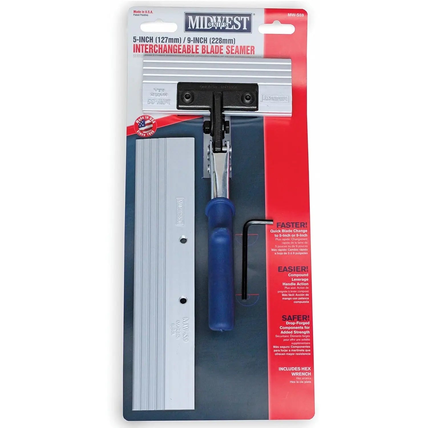 Midwest MW-S59 - Straight Aluminum Blade Compound Leverage Seamer Kit, 5-Inch/9-Inch MIDWEST