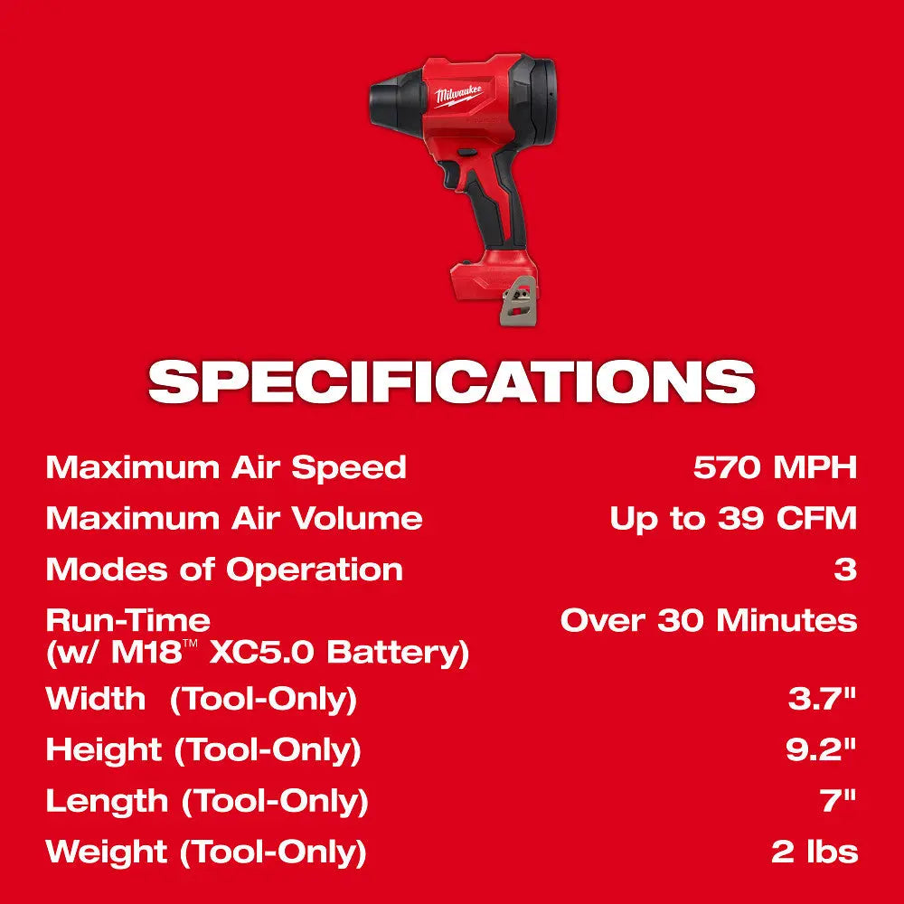 MILWAUKEE 0887-20 - M18™ Brushless Precision Blower MILWAUKEE