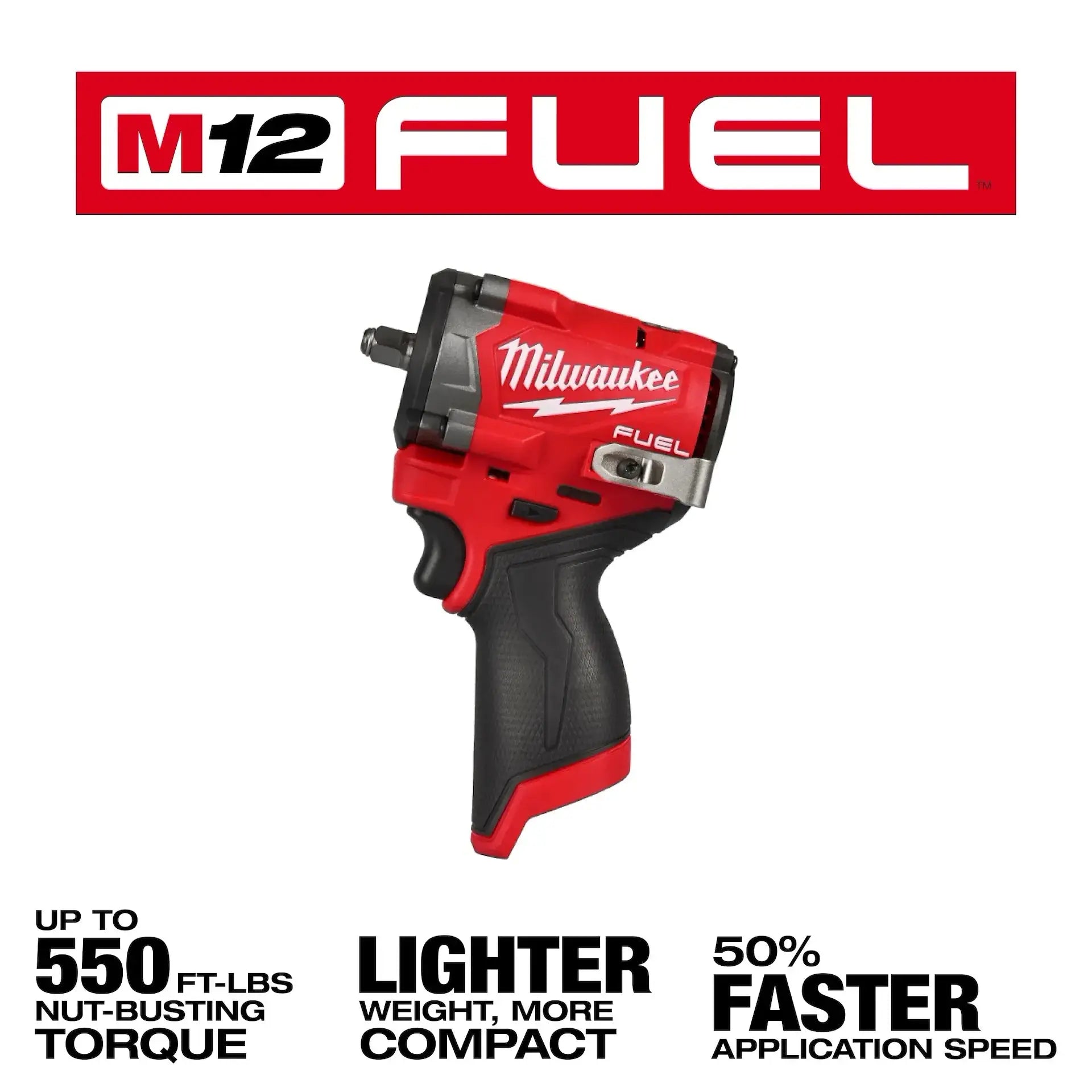 MILWAUKEE 2562-21 - Milwaukee M12 FUEL Gen II 3/8" Stubby Impact Wrench HO Kit MILWAUKEE