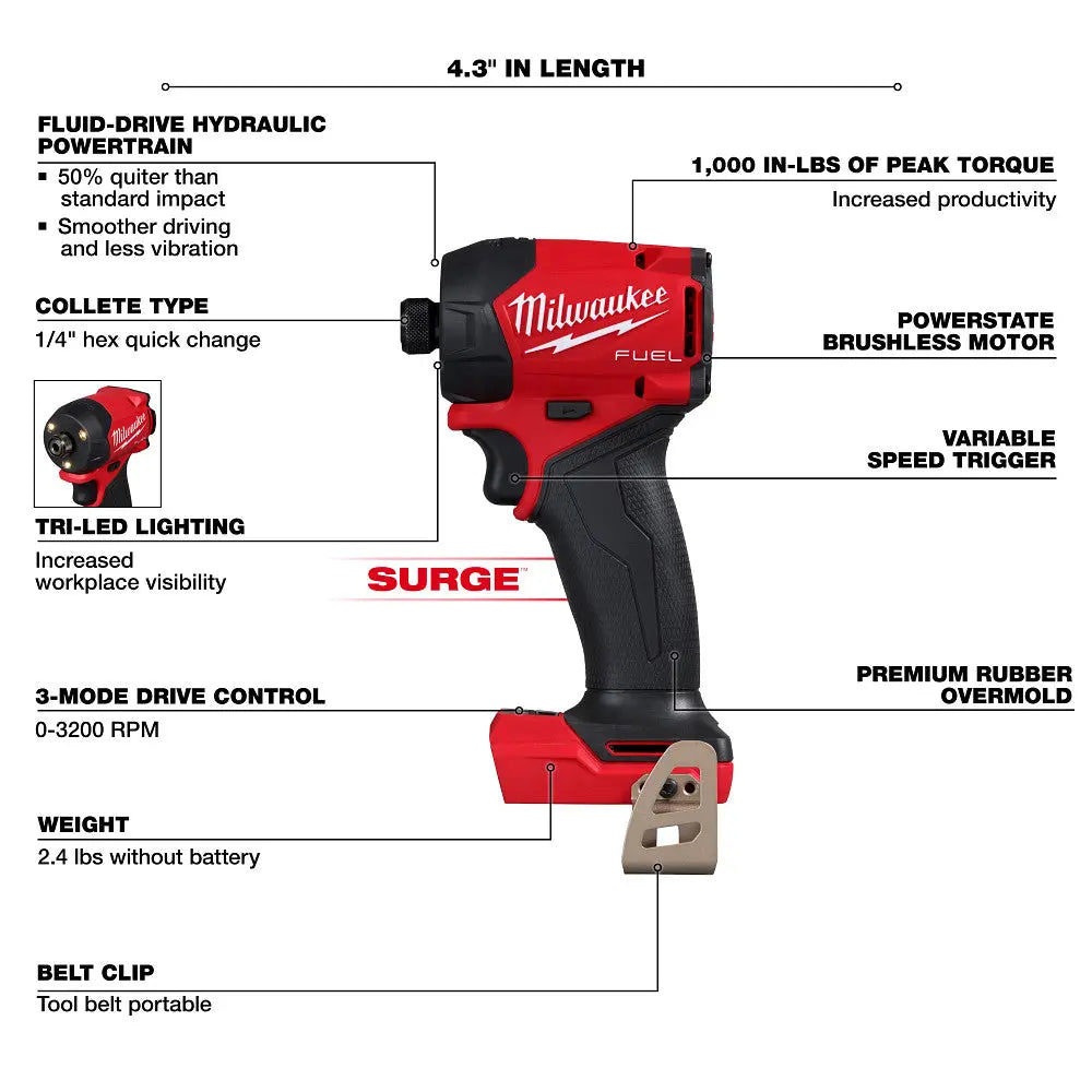 MILWAUKEE 2761-20 - M18 FUEL™ SURGE™ 1/4" Hex Hydraulic Driver MILWAUKEE