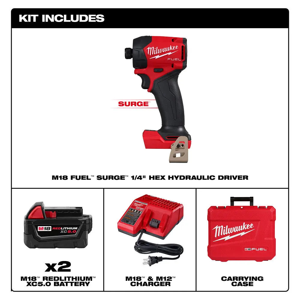 MILWAUKEE 2761-22 - M18 FUEL™ SURGE™ 1/4" Hex Hydraulic Driver Kit MILWAUKEE