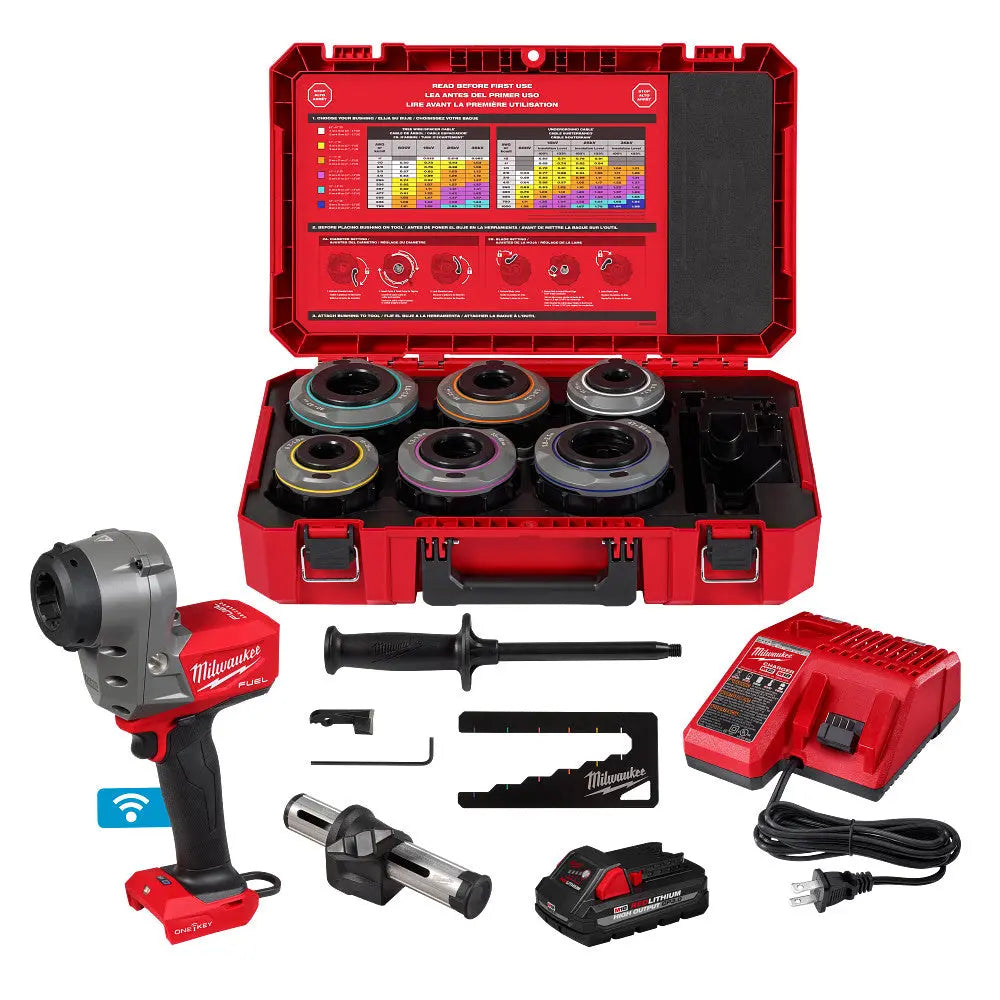 MILWAUKEE 2937-21 - M18 FUEL™ Covered Conductor Cable Stripper Kit w/ Adjustable Bushings MILWAUKEE