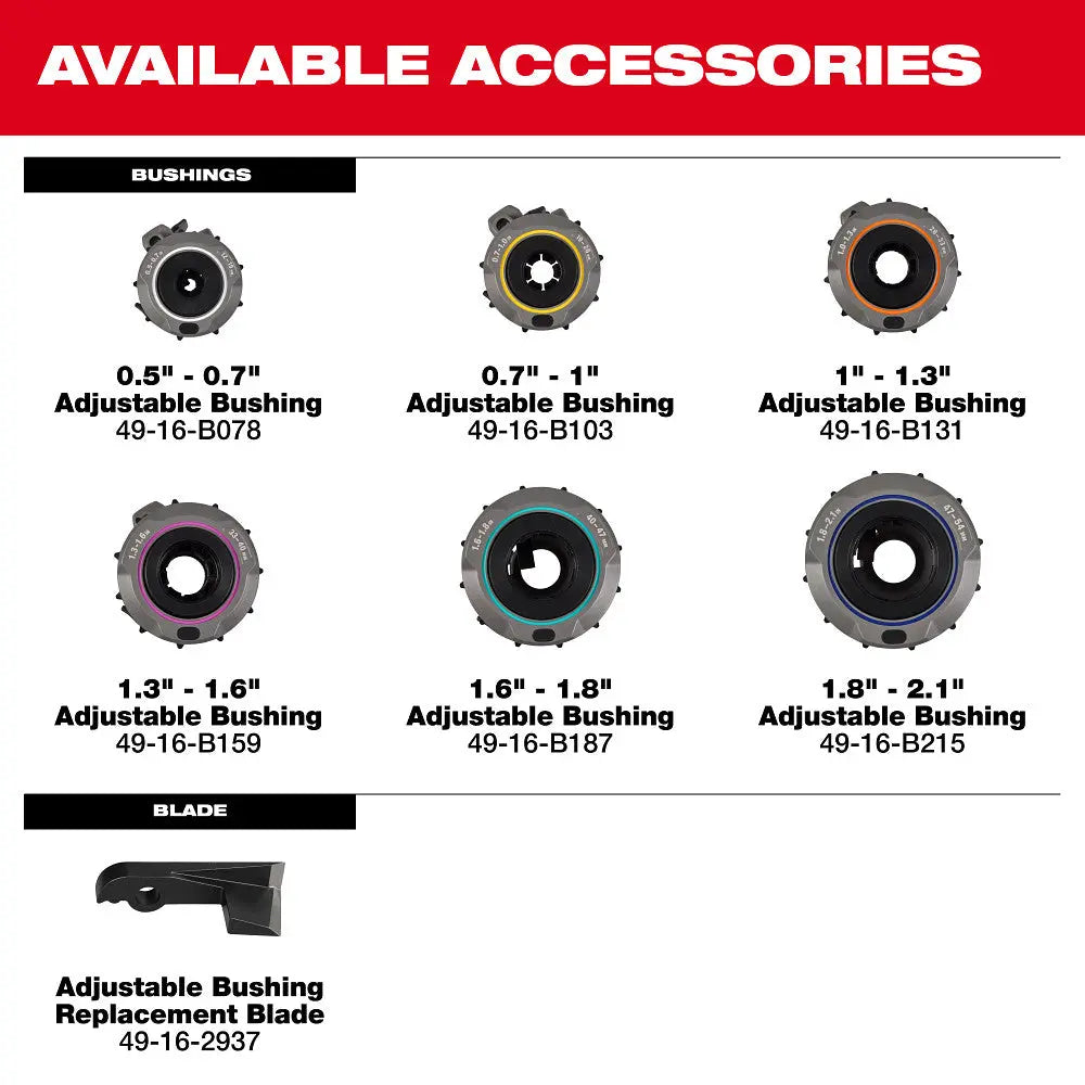 MILWAUKEE 2937-21 - M18 FUEL™ Covered Conductor Cable Stripper Kit w/ Adjustable Bushings MILWAUKEE