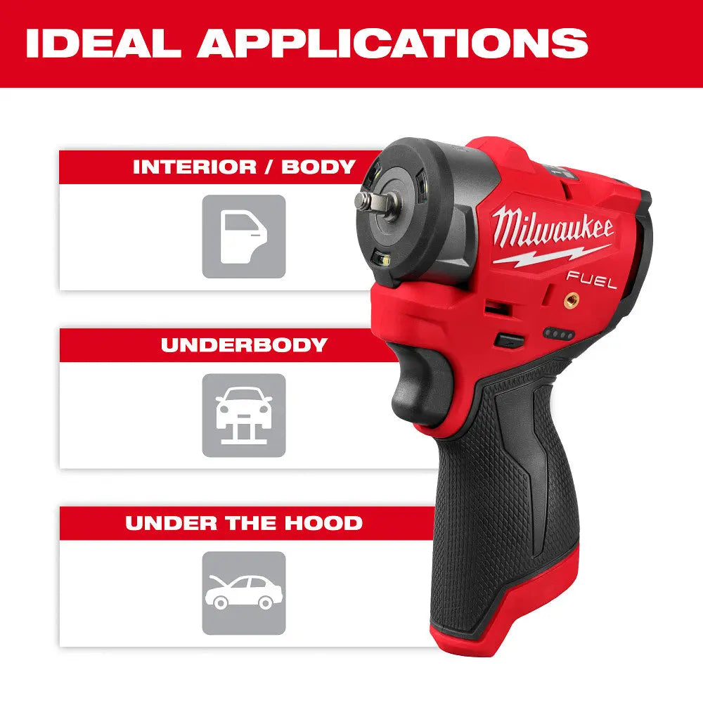 MILWAUKEE 3048-20 - M12 FUEL™ 1/4" Subcompact Impact Wrench w/ Friction Ring MILWAUKEE
