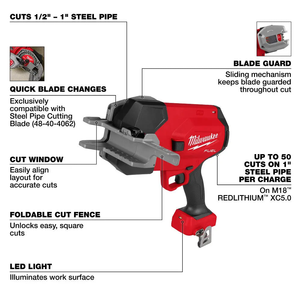 MILWAUKEE 3469-20 - M18 FUEL™ ½”-1” Steel Pipe Cutter - Wise Line Tools