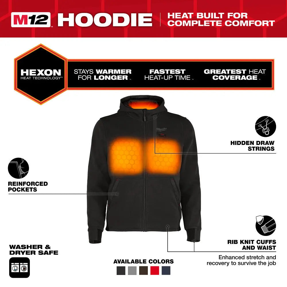 MILWAUKEE M200B-21M - M12™ Heated Hoodie Kit - Black - M MILWAUKEE