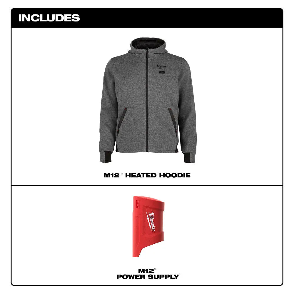 MILWAUKEE M200G-20XL - M12™ Heated Hoodie - Gray - XL MILWAUKEE