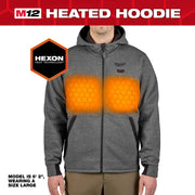 MILWAUKEE M200G-21XL - M12™ Heated Hoodie Kit - Gray - XL MILWAUKEE