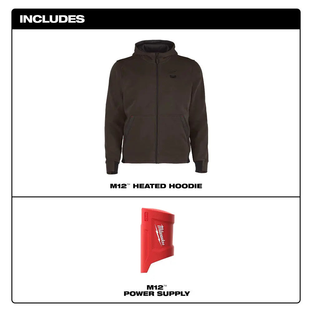 MILWAUKEE M200N-20L - M12™ Heated Hoodie - Brown - L MILWAUKEE