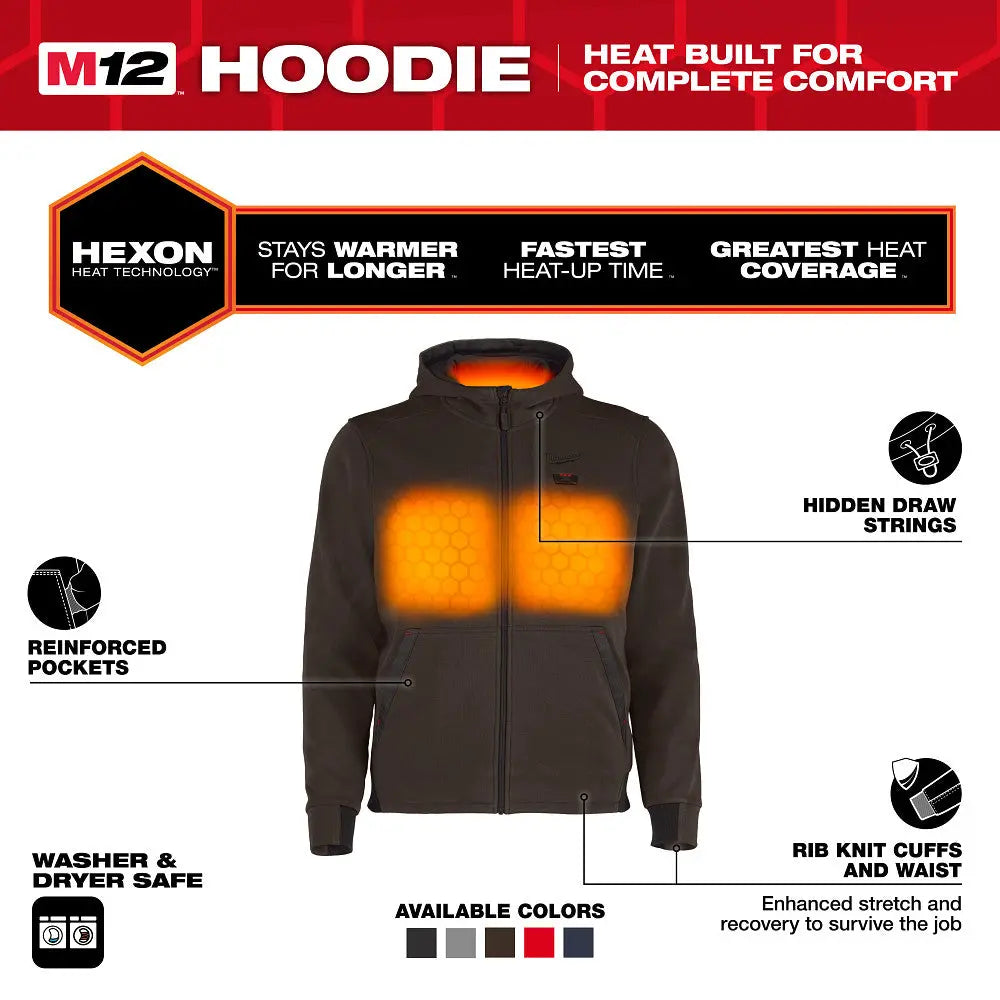 MILWAUKEE M200N-20M - M12™ Heated Hoodie - Brown - M MILWAUKEE