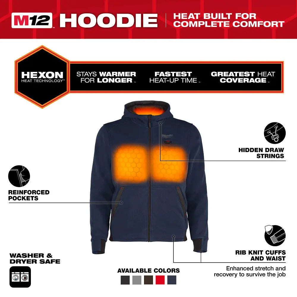 MILWAUKEE M200U-20M - M12™ Heated Hoodie - Blue - M MILWAUKEE