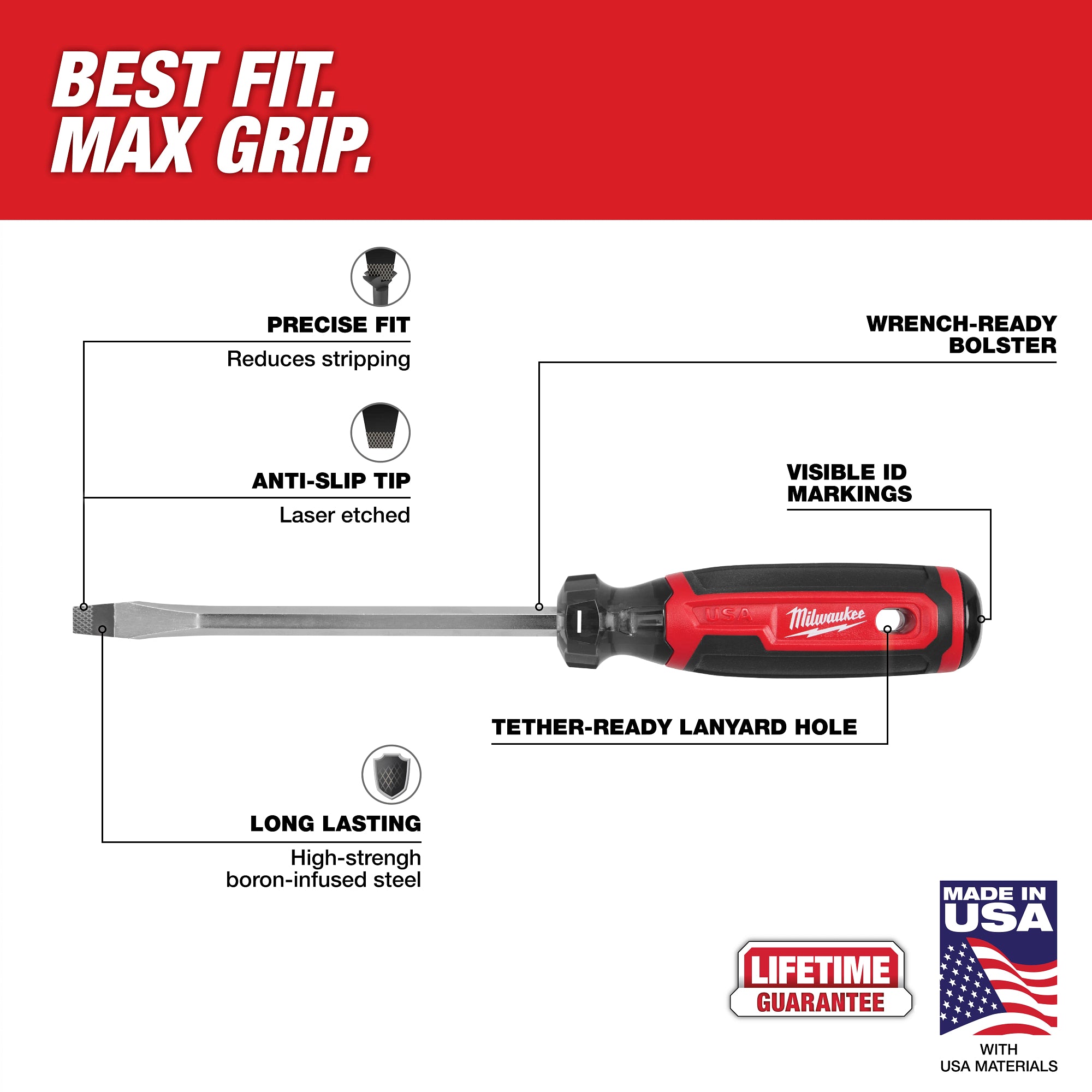 5/16" Slotted 6" Cushion Grip Screwdriver (USA)