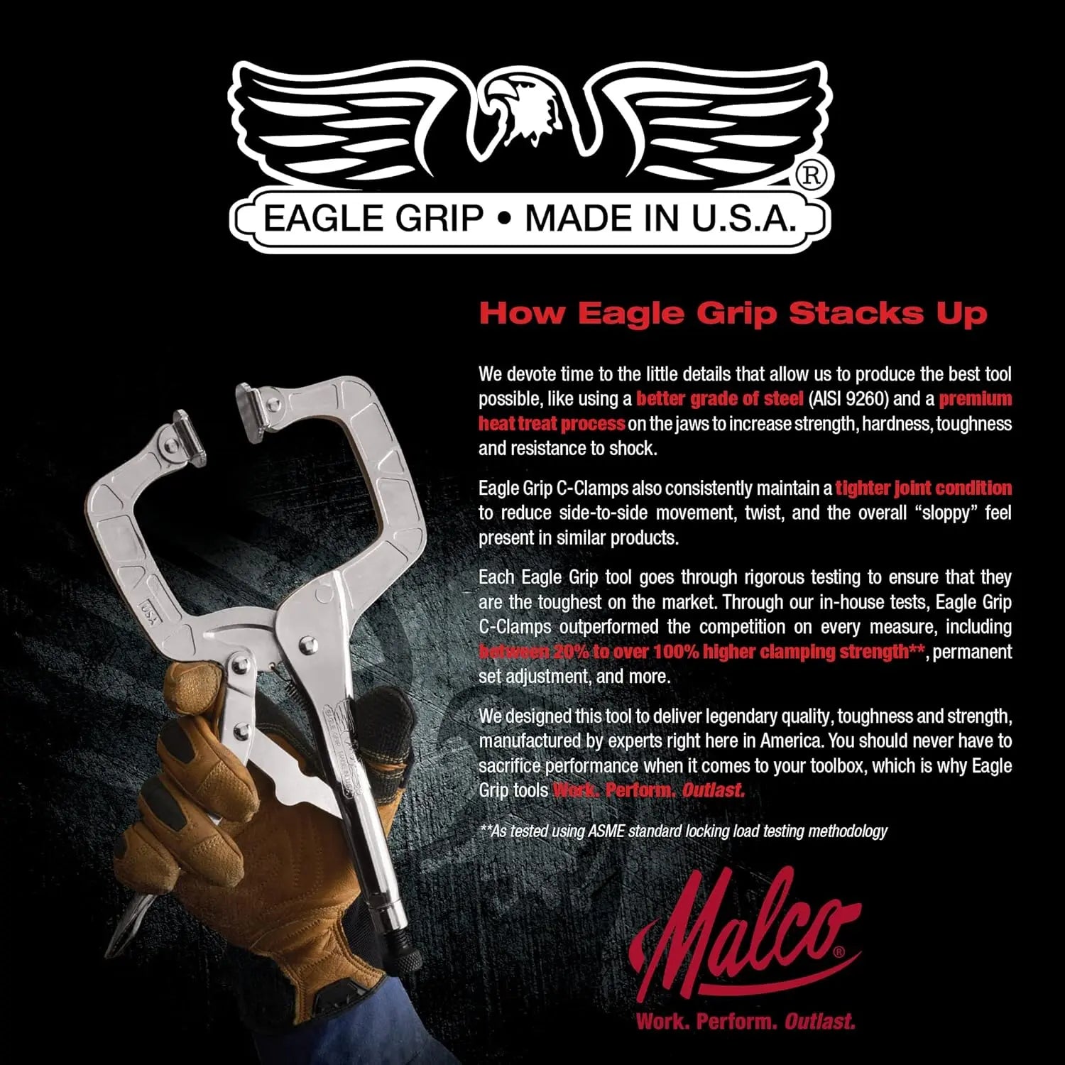 Malco by Eagle Grip Locking C Clamp 11" EAGLE GRIP