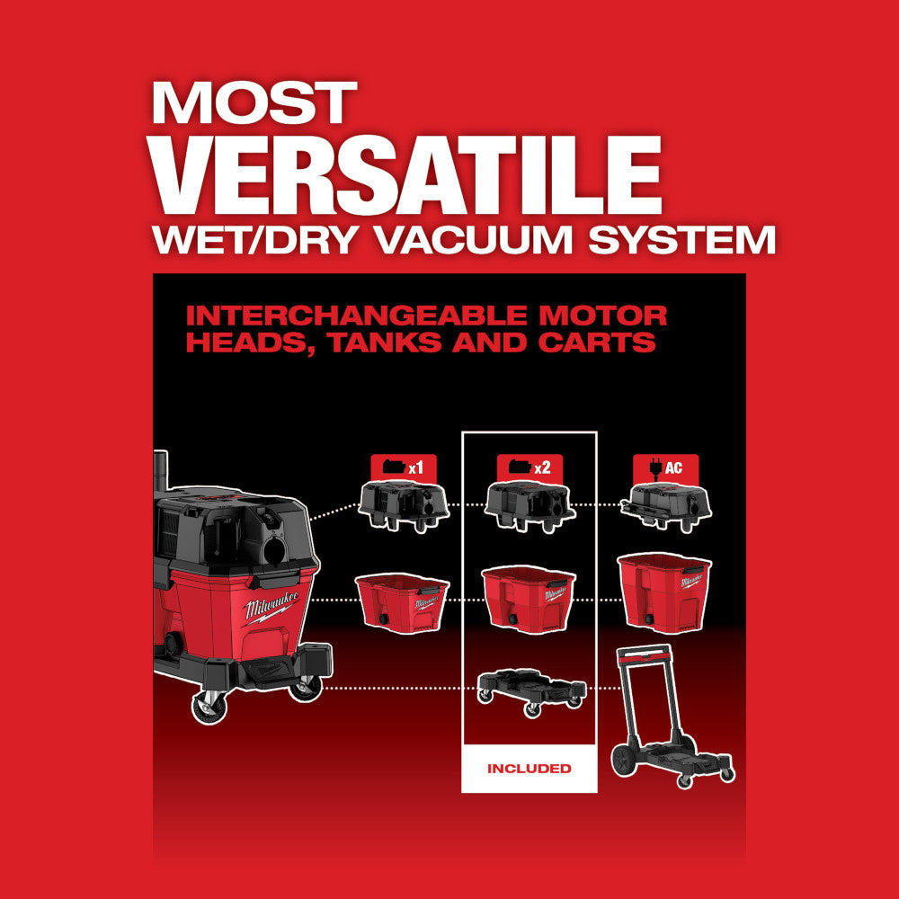 Milwaukee 0920-22HD - M18 FUEL™ 9 Gallon Dual-Battery Wet/Dry Vacuum Kit - Wise Line Tools