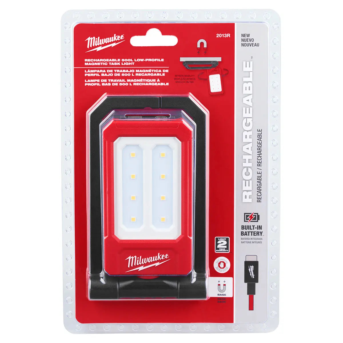 Milwaukee 2013R - Milwaukee® Rechargeable Low-Profile Magnetic Task Light - Wise Line Tools