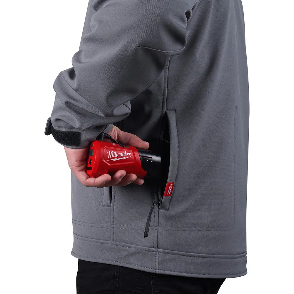 Milwaukee 204G-21L - M12™ Heated TOUGHSHELL™ Jacket Kit - Gray L - Wise Line Tools