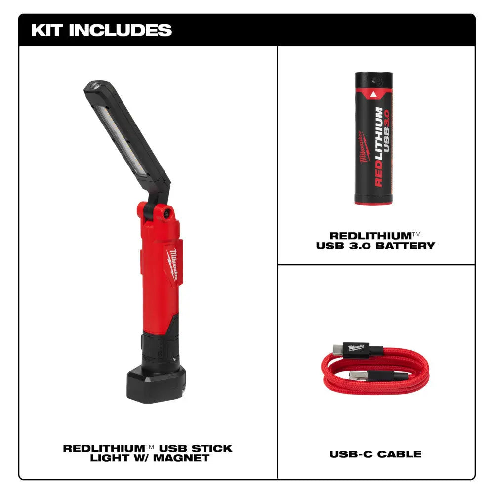 Milwaukee 2128-21 - REDLITHIUM™ USB Stick Light W/ Magnet - Wise Line Tools