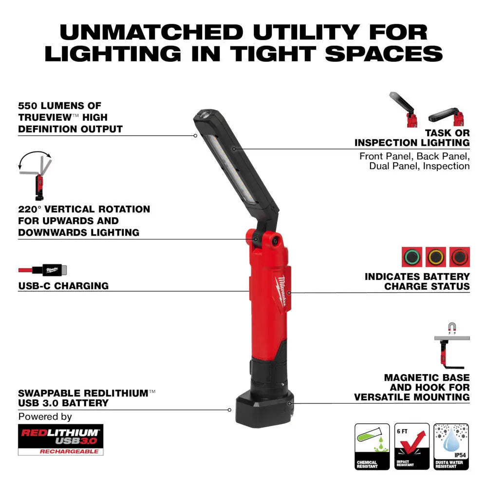 Milwaukee 2128-21 - REDLITHIUM™ USB Stick Light W/ Magnet - Wise Line Tools