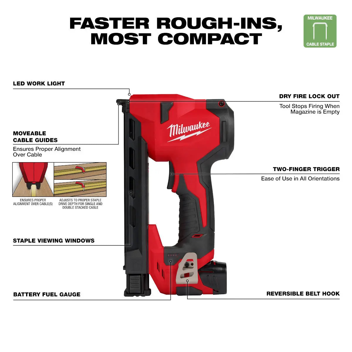 Milwaukee 2448-20 - M12™ Cable Stapler - Wise Line Tools