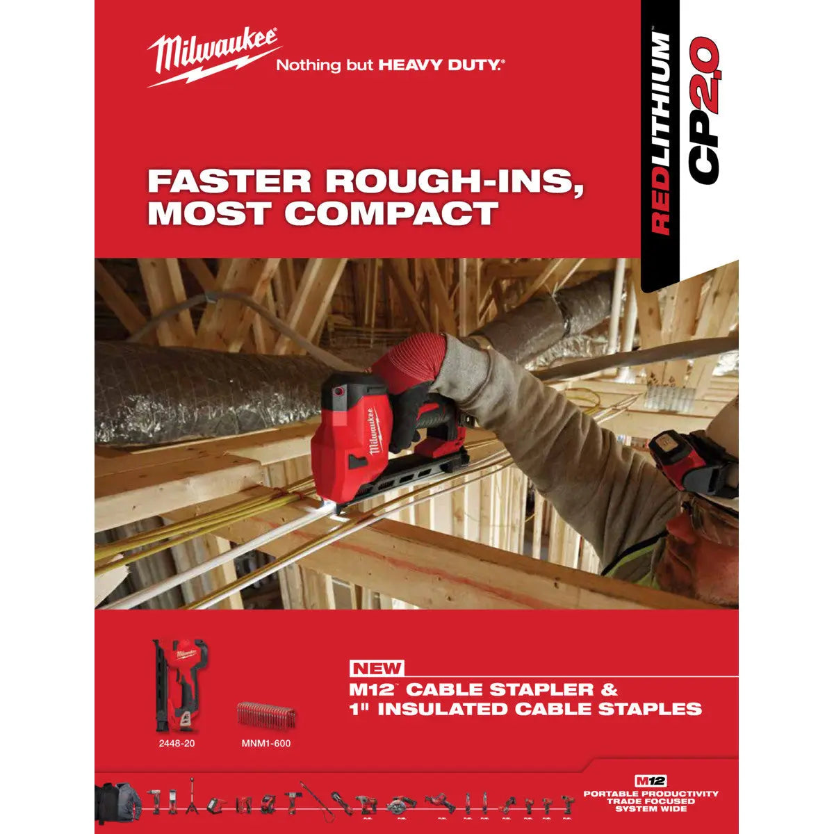 Milwaukee 2448-21 - M12™ Cable Stapler Kit - Wise Line Tools