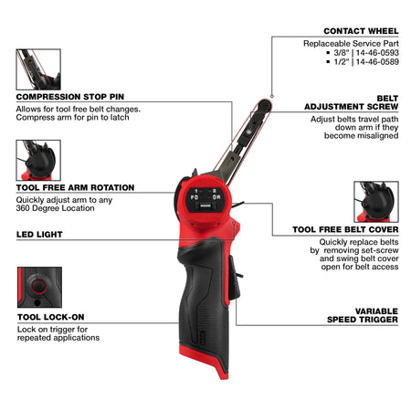 Milwaukee 2483-20 - M12 FUEL™ 3/8" X 13" Bandfile - Wise Line Tools