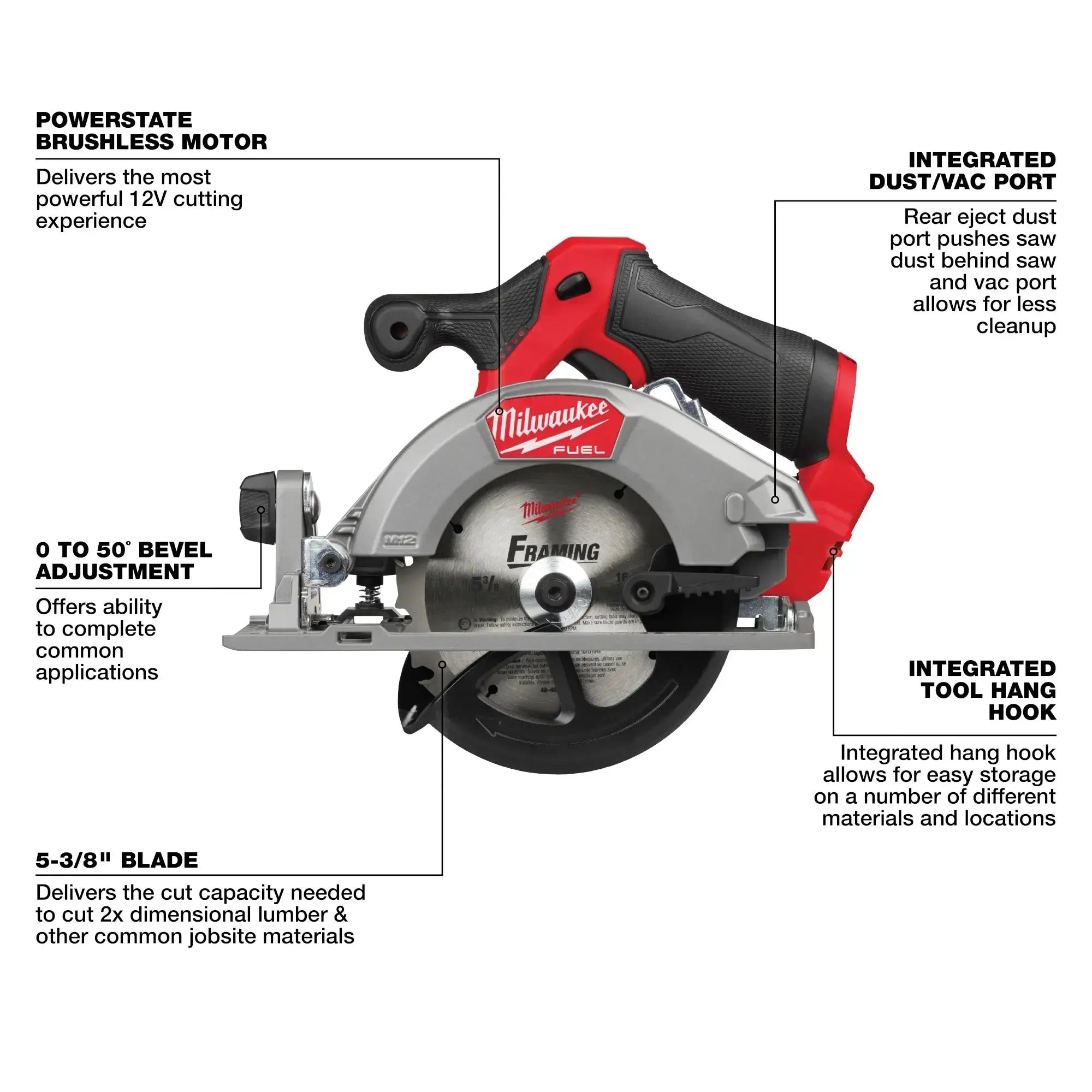 Milwaukee 2521-20 - M12 FUEL™ 5-3/8" Circular Saw - Wise Line Tools