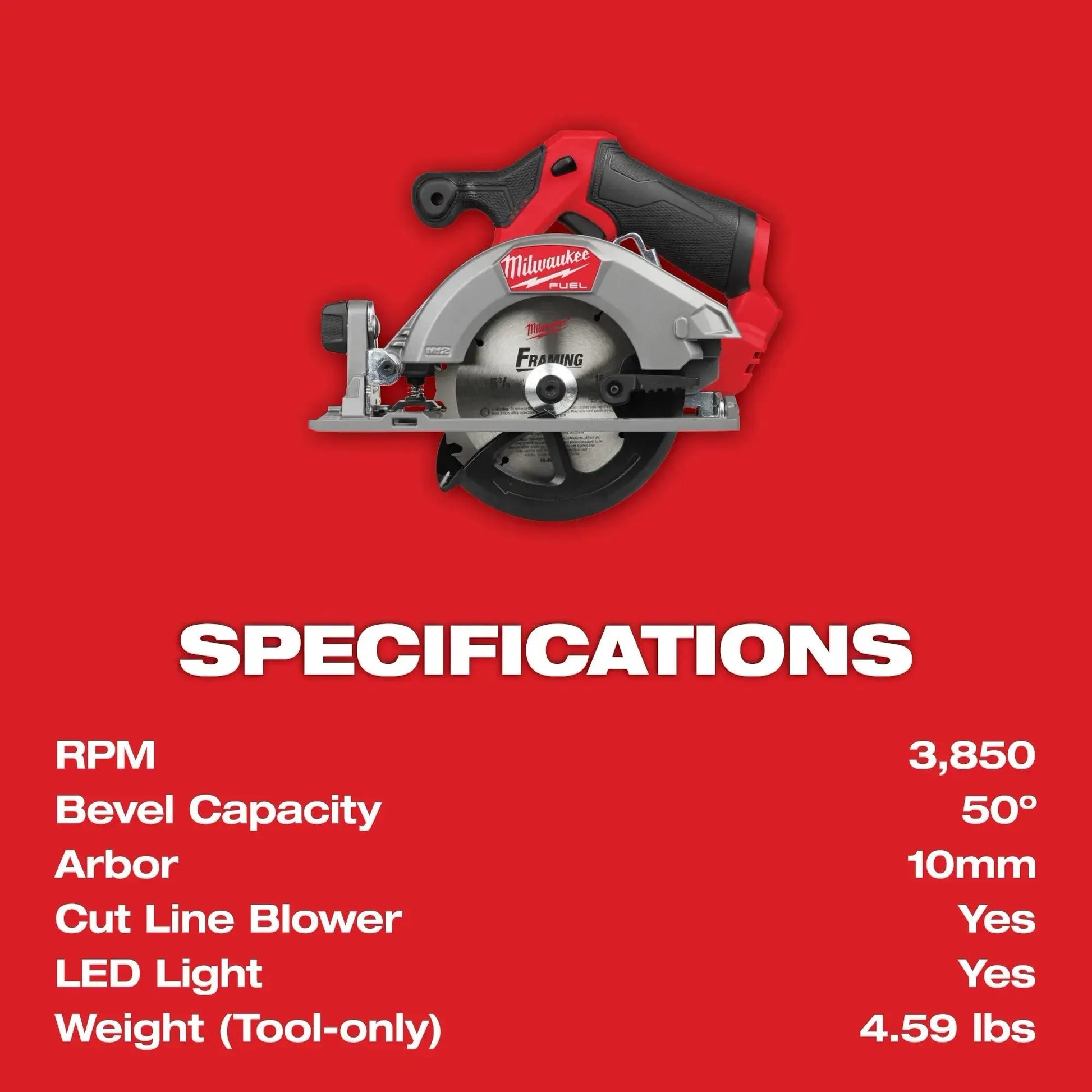 Milwaukee 2521-20 - M12 FUEL™ 5-3/8" Circular Saw - Wise Line Tools