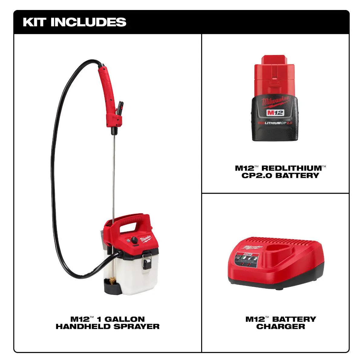 Milwaukee 2528-21G1 - M12™ 1 Gallon Handheld Sprayer Kit - Wise Line Tools