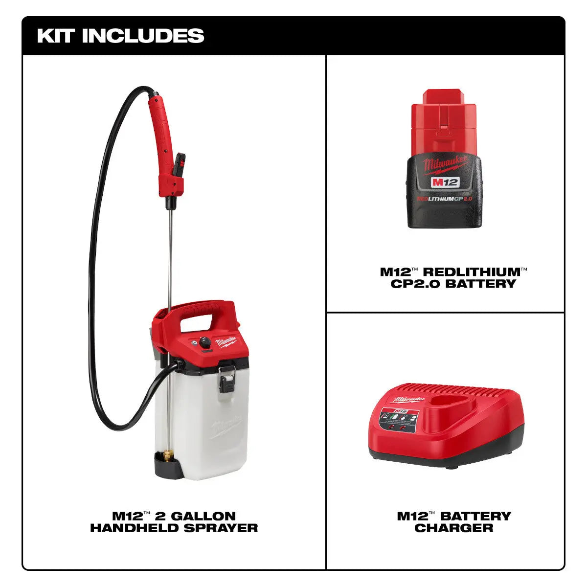 Milwaukee 2528-21G1 - M12™ 1 Gallon Handheld Sprayer Kit - Wise Line Tools