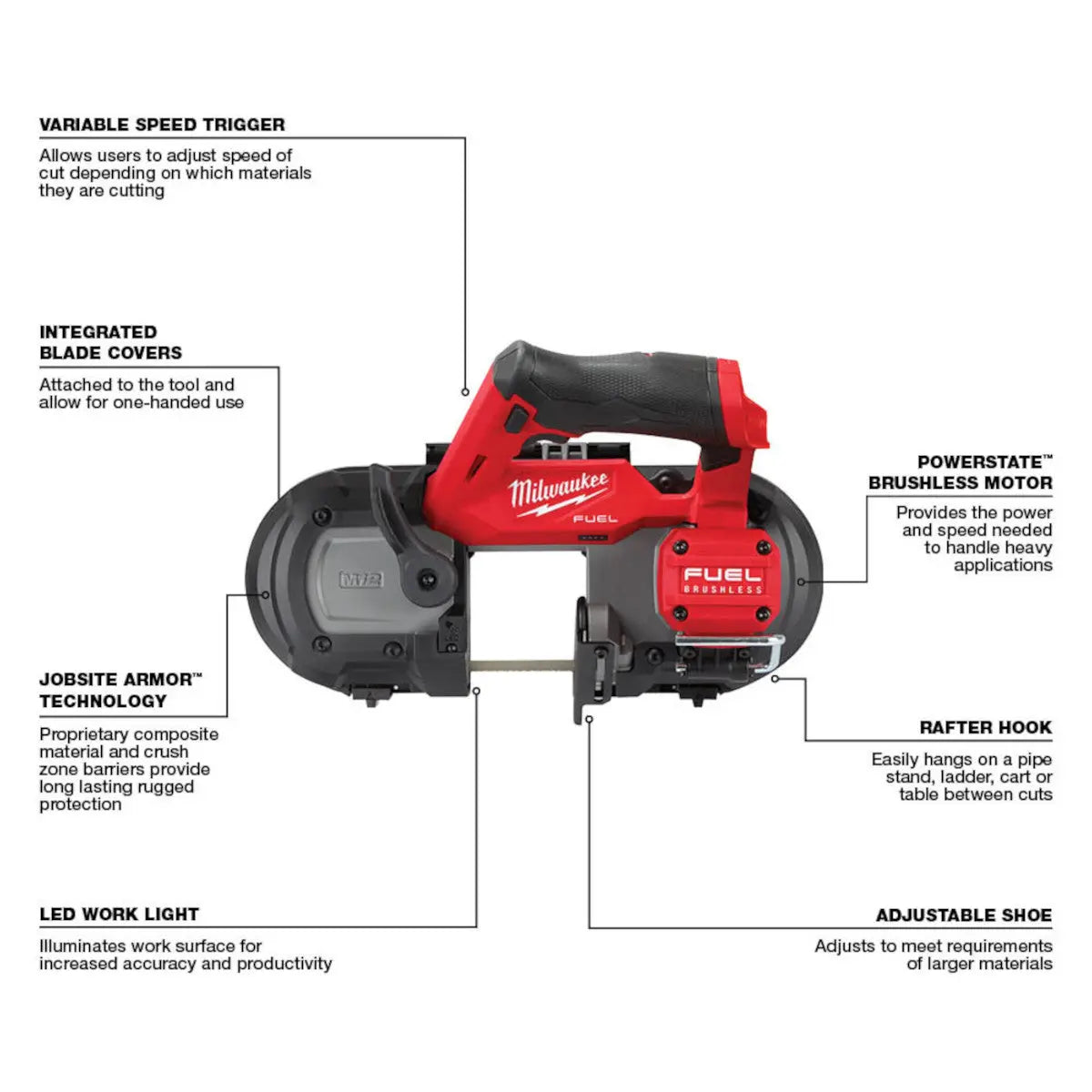 Milwaukee 2529-20 - M12 FUEL™ Compact Band Saw - Wise Line Tools