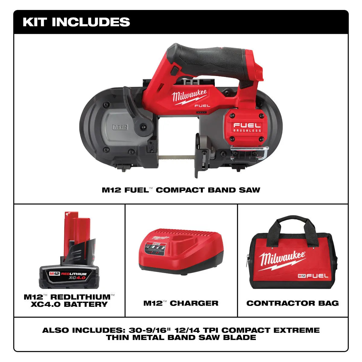 Milwaukee 2529-21XC - M12 FUEL™ Compact Band Saw Kit - Wise Line Tools