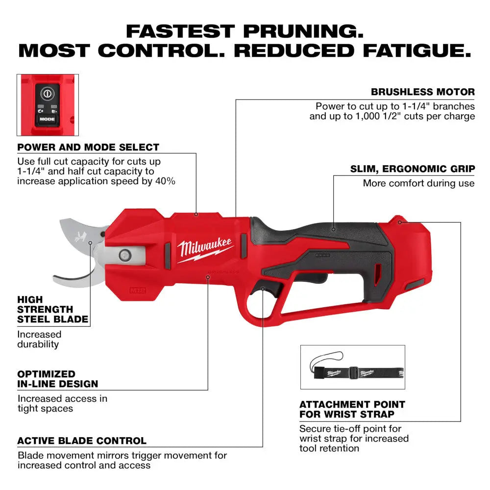 Milwaukee 2534-20 - M12™ Brushless Pruning Shears - Wise Line Tools