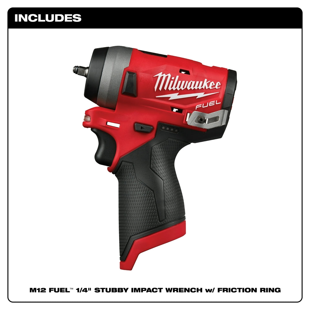 Milwaukee 2552-20 - M12 FUEL™ Stubby 1/4 in. Impact Wrench - Wise Line Tools