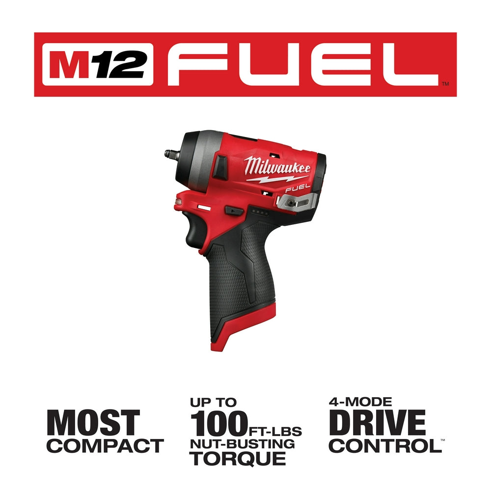 Milwaukee 2552-20 - M12 FUEL™ Stubby 1/4 in. Impact Wrench - Wise Line Tools