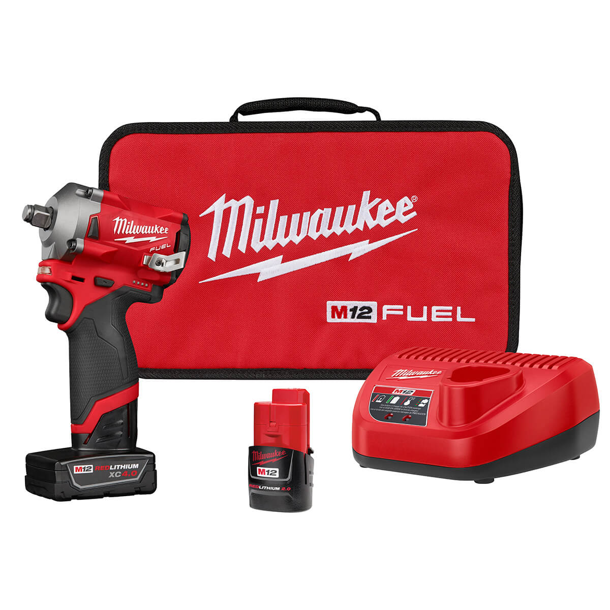 Milwaukee 2555-22 - M12 FUEL™ Stubby 1/2 in. Impact Wrench Kit - Wise Line Tools