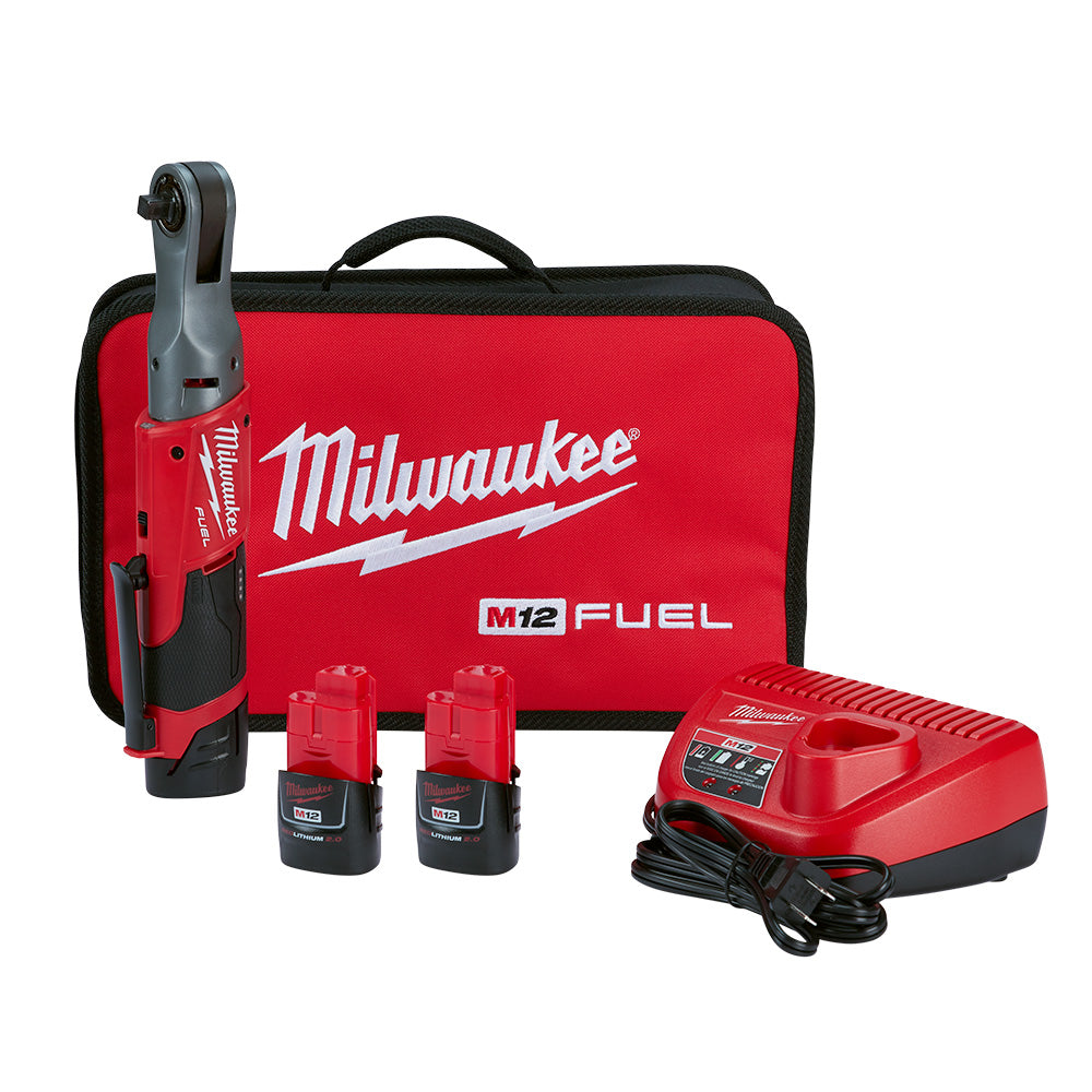 Milwaukee 2557-22 - M12 FUEL™ 3/8 in. Ratchet 2 Battery Kit - Wise Line Tools