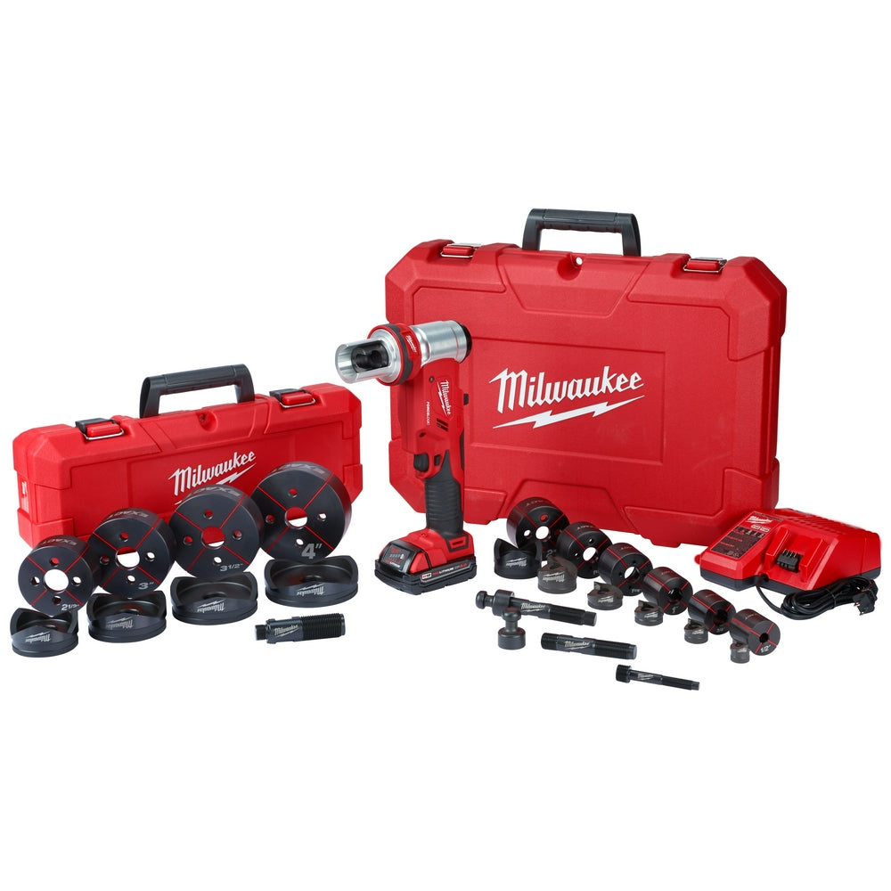 Milwaukee 2677-23  -  M18 FORCE LOGIC 6T Knockout Tool 1/2" - 4" Kit (Special order item) - Wise Line Tools