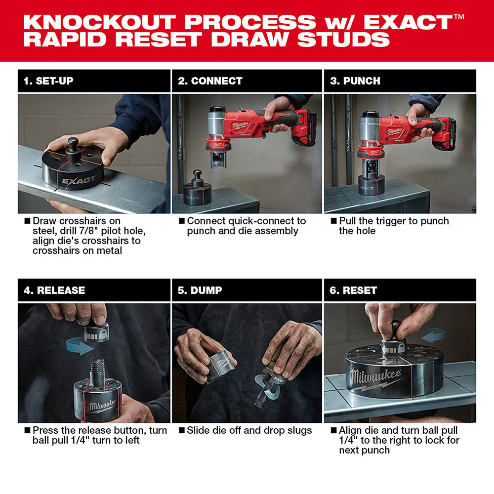 Milwaukee 2677-23  -  M18 FORCE LOGIC 6T Knockout Tool 1/2" - 4" Kit (Special order item) - Wise Line Tools