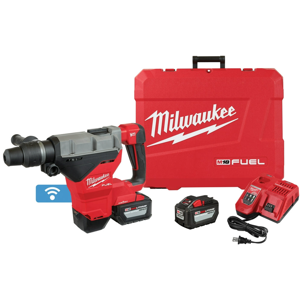 Milwaukee 2718-22HD - M18 FUEL™ 1-3/4 in. SDS Max Rotary Hammer with One Key™ Two HD12.0 Battery Kit - Wise Line Tools