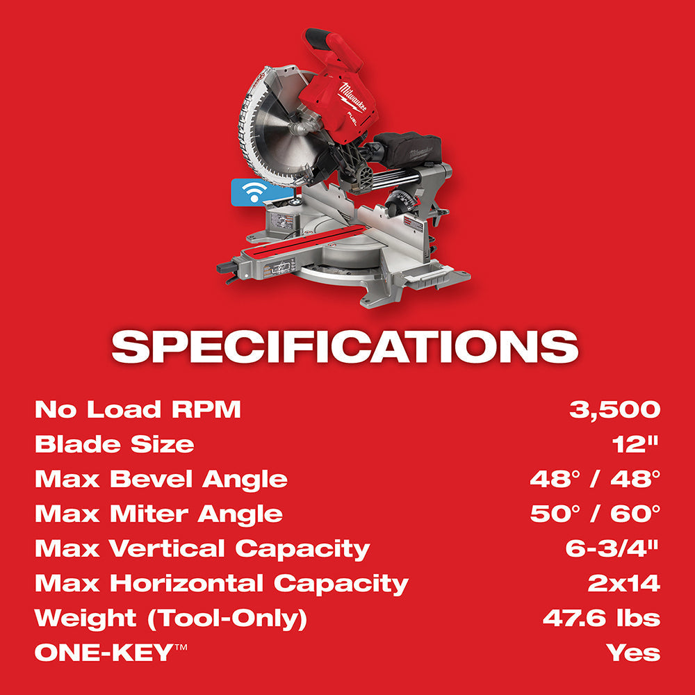 Milwaukee 2739-21HD - M18 FUEL™ 12 in. Dual Bevel Sliding Compound Miter Saw Kit - Wise Line Tools