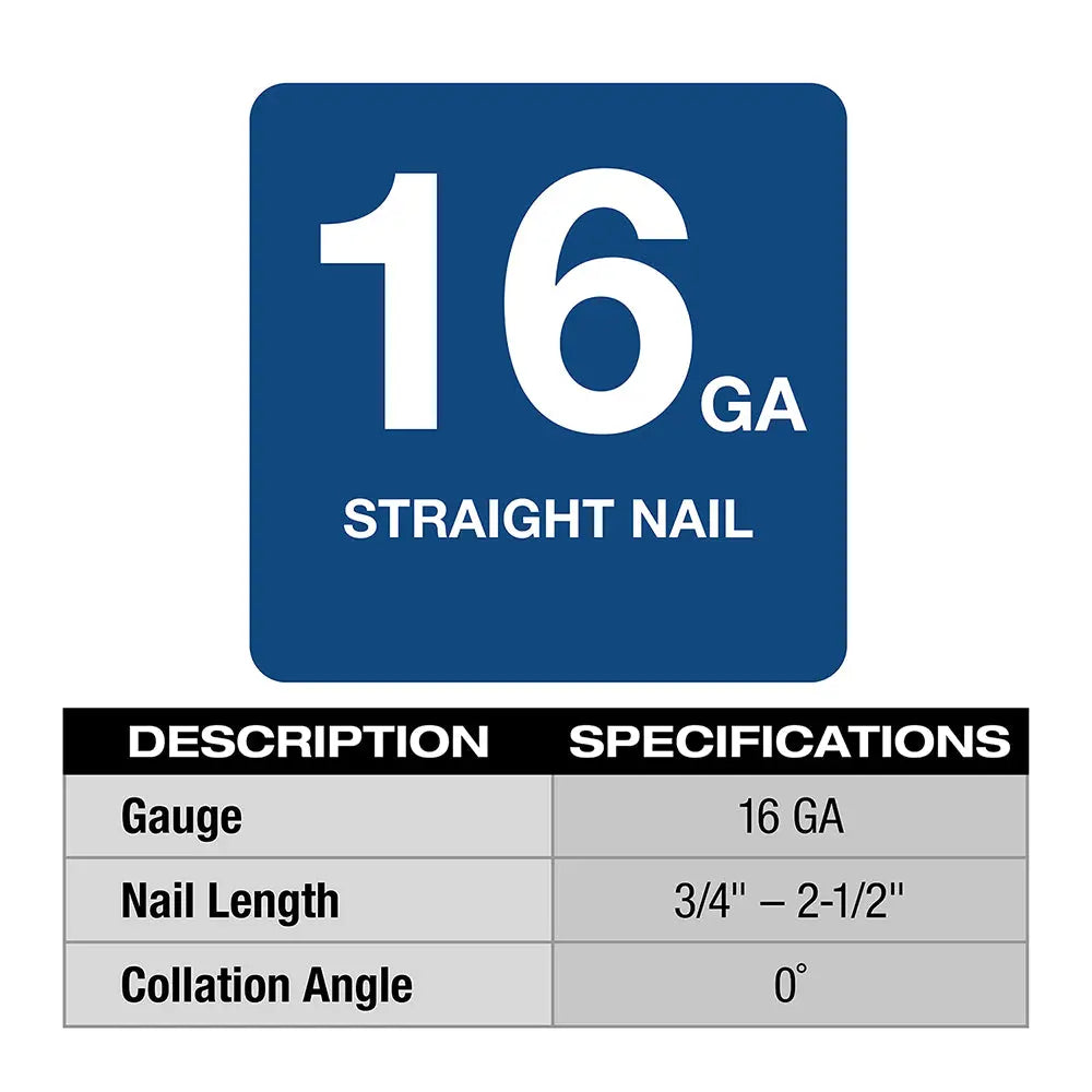 Milwaukee 2741-20 - M18 FUEL™ 16 Gauge Straight Finish Nailer - Wise Line Tools