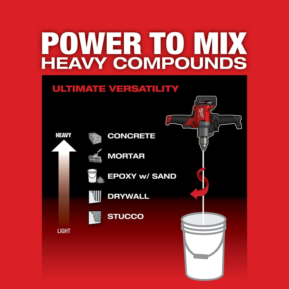 Milwaukee 2810-20 - M18 FUEL™ Mud Mixer with 180° Handle - Wise Line Tools