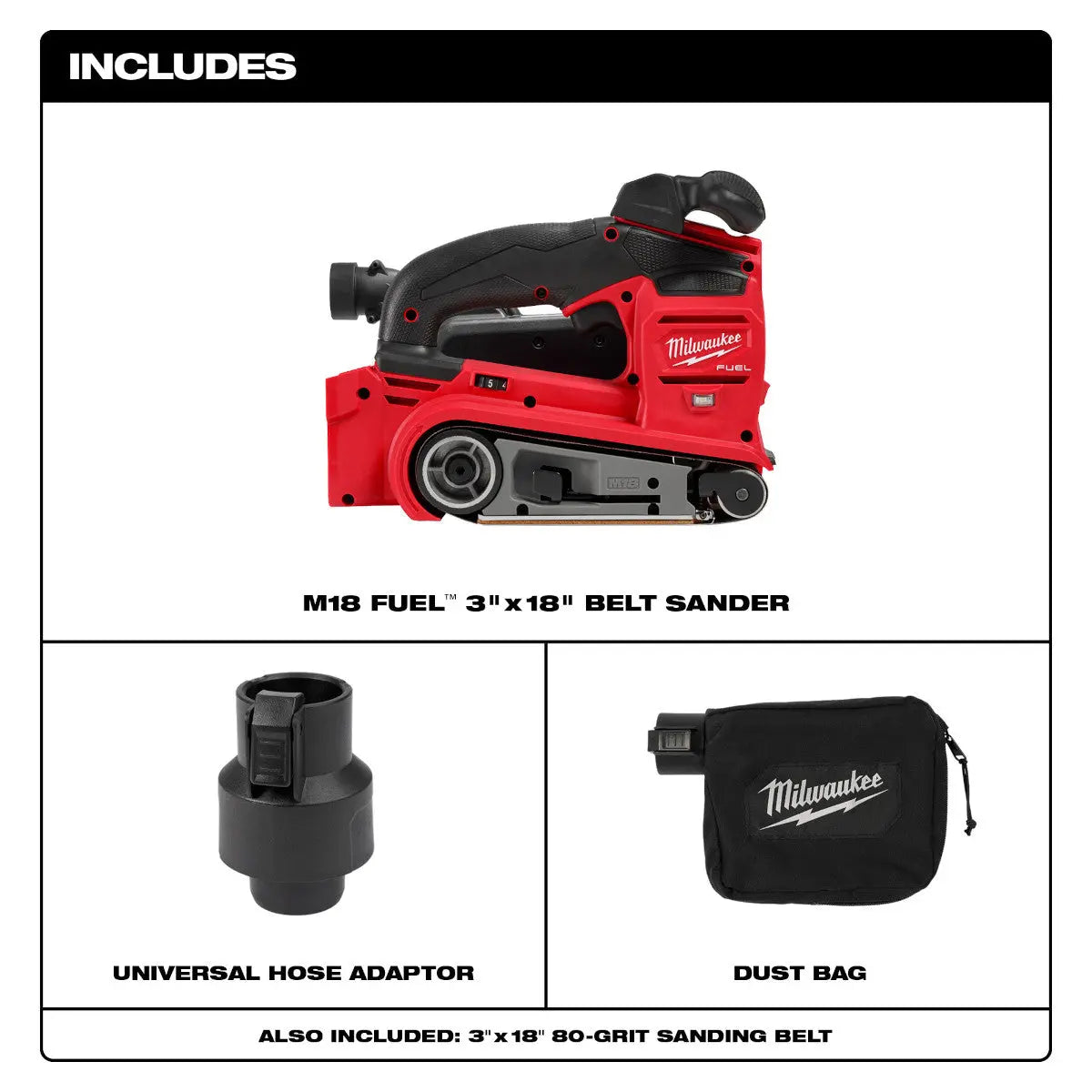 Milwaukee 2832-20 - M18 FUEL™ 3"x18" Belt Sander - Wise Line Tools