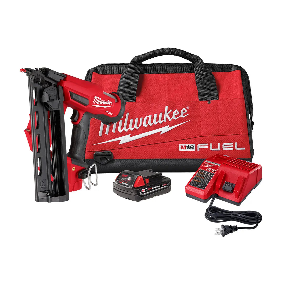 Milwaukee 2841-21CT - M18 FUEL™ 16 Gauge Angled Finish Nailer Kit - Wise Line Tools